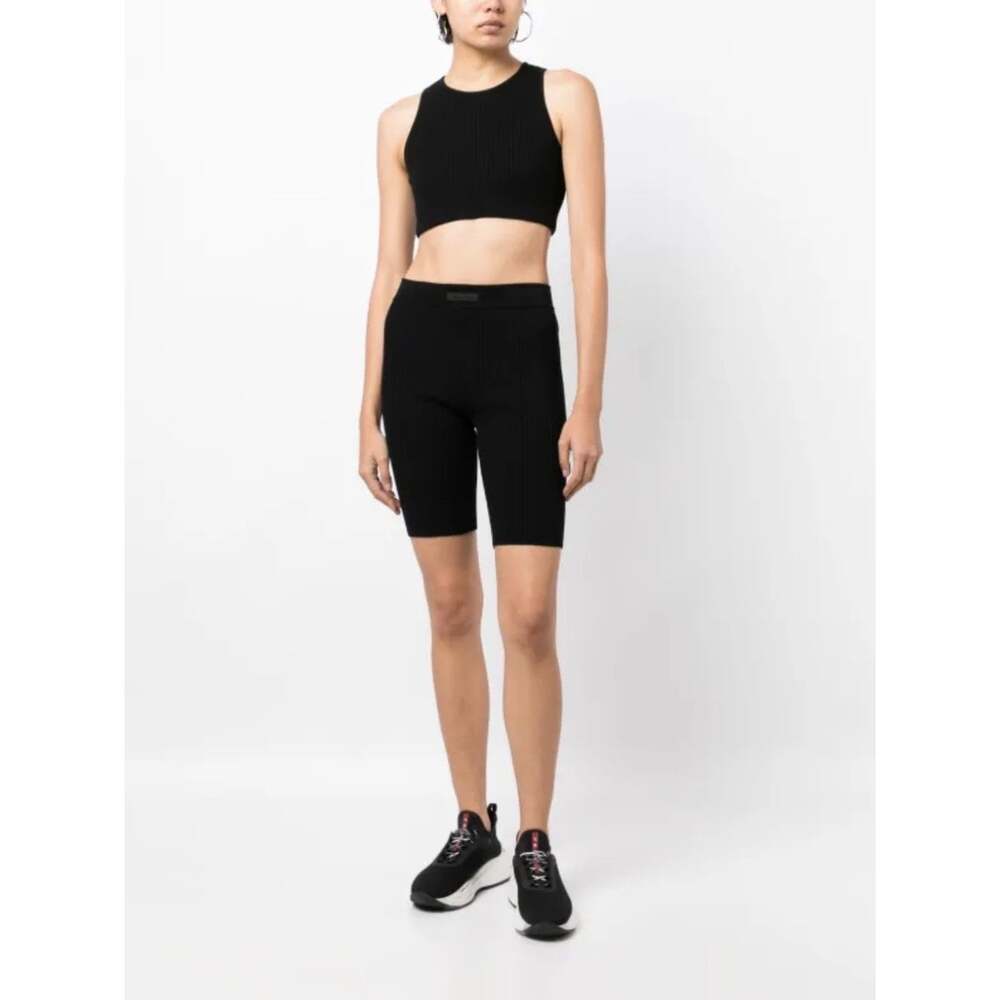 Fear of God Essentials Ribbed Biker Shorts Women’s XXL Black Knit Logo